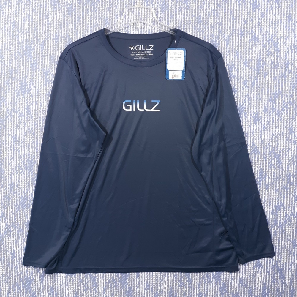 GILLZ Contender Series UV Long Sleeve Sun Fishing Shirt Blue Mens 2XL